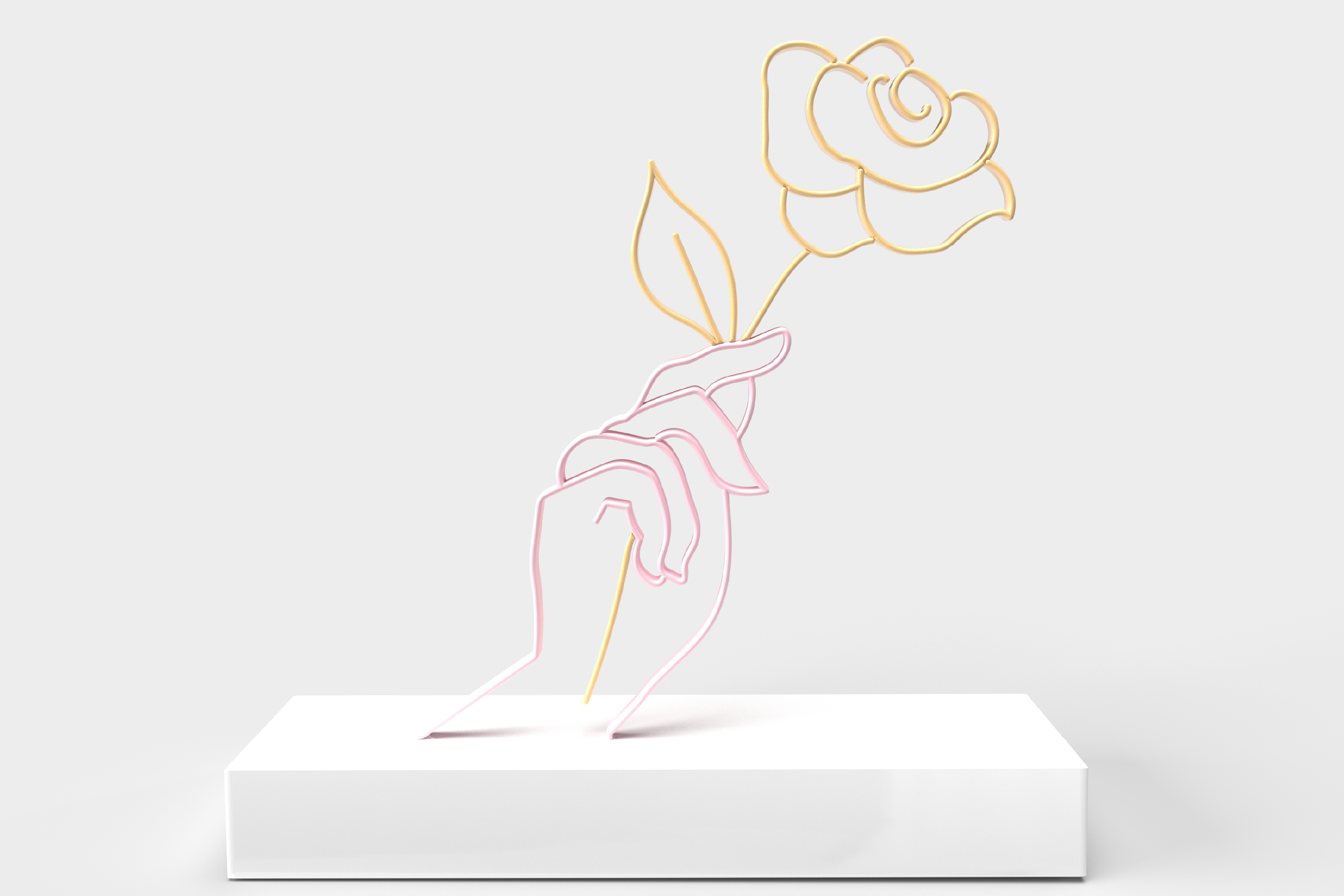"Painted bronze sculpture titled 'Fleur D’amour Melba by British contemporary artist Elvis Ellis, known as Elvs. This piece captures the essence of romance through the sleek, modern depiction of a rose, reinterpreting classic symbolism with a fresh, contemporary twist. Influenced by the simplicity of Picasso and the playful edge of Banksy, 'Fleur D’amour Melba blends traditional motifs with modern artistry, creating a striking and elegant addition to any collection."
